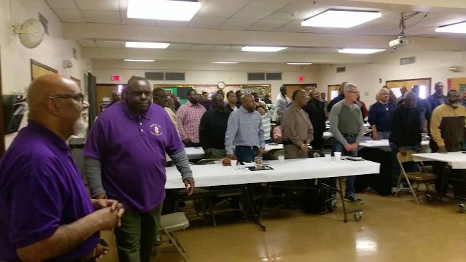 The Union Baptist Church congregation gathered for fellowship